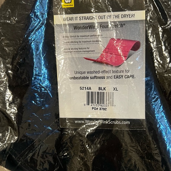 4-Stretch by WonderWink Women's 5214 Sporty Cargo Scrub Pant Black XL TWO PAIR - Picture 8 of 8